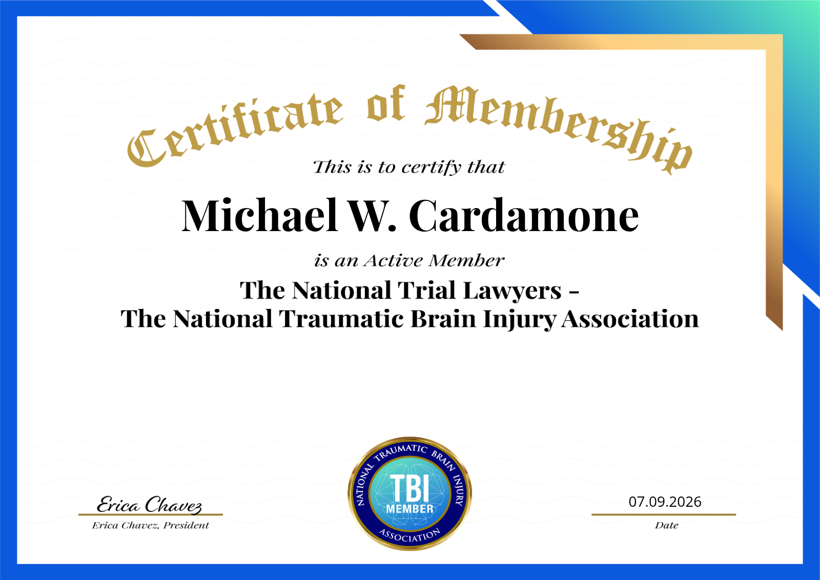 The National Trial Lawyers — TBI Association recognition